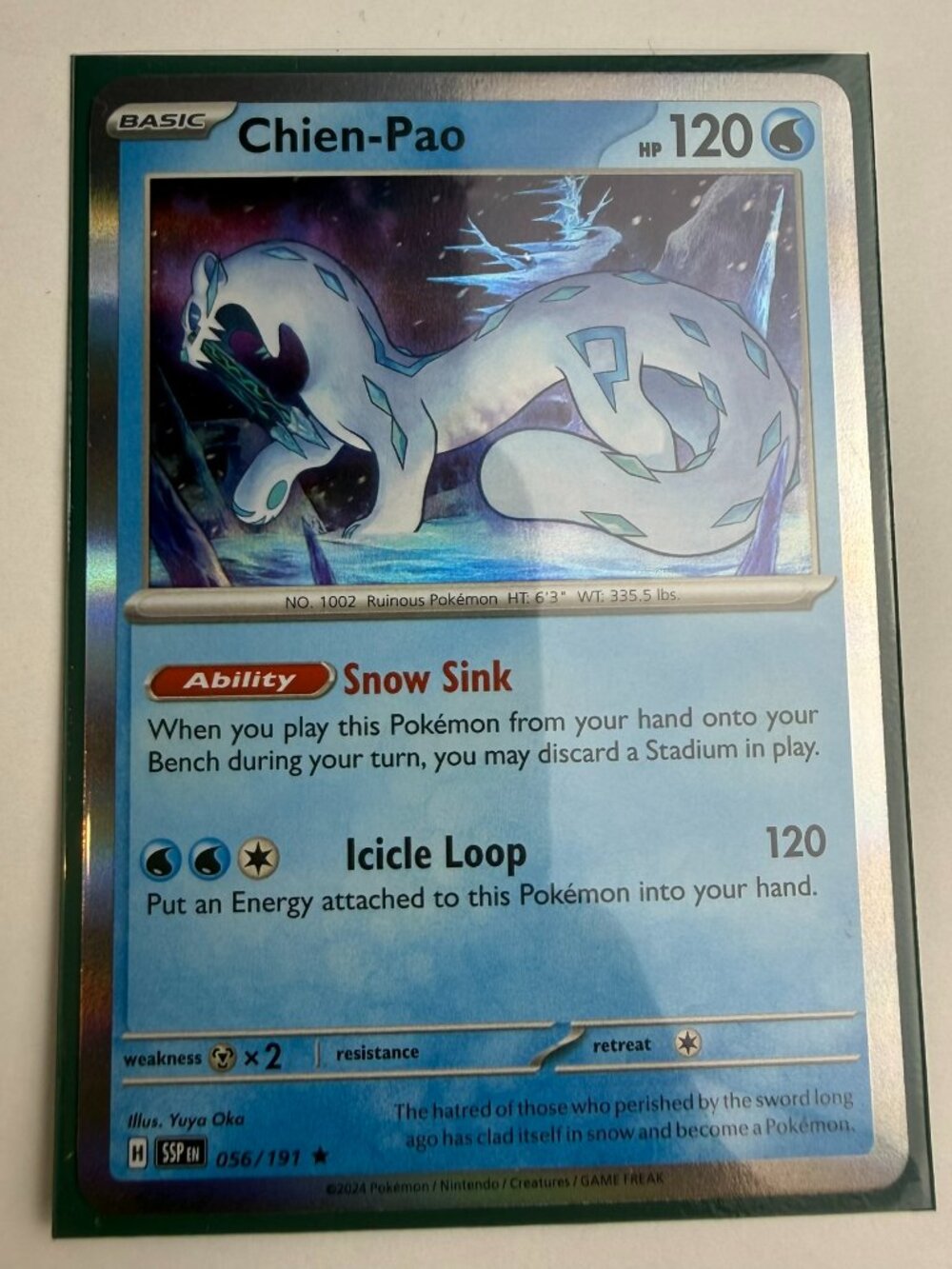 NM Chien-Pao 056/191 SSP EN Holo Rare Pokemon Surging Sparks 2024